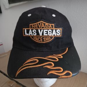 Las Vegas Embroidered Black and Orange Baseball Cap